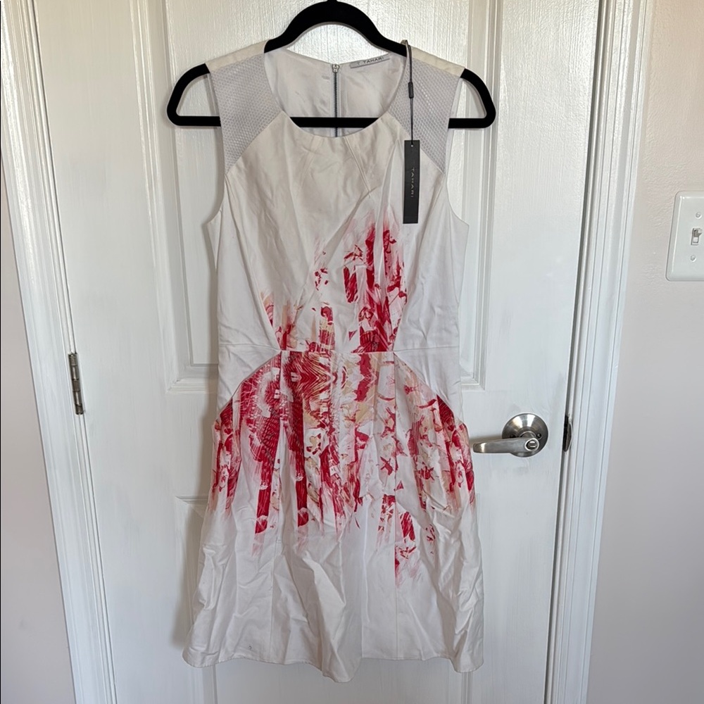 White and Red Sleeveless Dress